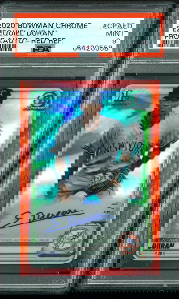 2020 Bowman Chrome Ezequiel Duran Red Refractor Auto