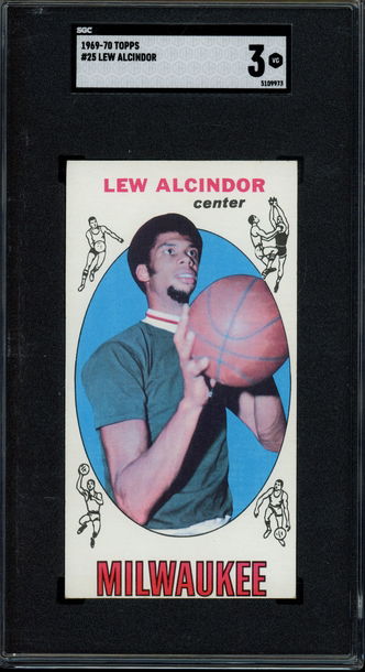 1969 Topps #25 Lew Alcindor Rookie SGC 3 (Kareem Abdul-Jabbar)
