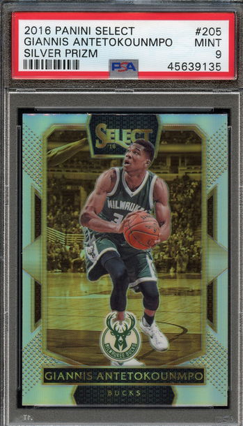 2016-17 Select Courtside Silver #205 Giannis Antetokounmpo PSA 9