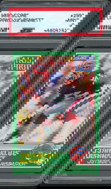  1989 Score Cornelius Bennett #299 Buffalo Bills - PSA 9