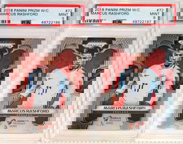 Marcus Rashford 2018 World Cup Prizm PSA 9 x2 