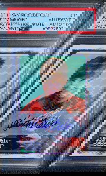 2011 Panini Bieber 2.0 Justin Bieber Holo Auto PSA 10 AUTO Pop 1