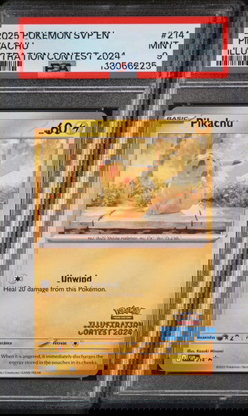 2025 Pokemon Scarlet and Violet Black Star Promo Illustration Contest 2024 Winner Pikachu #214 PSA 9