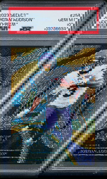 2023 Panini Select Prizm Gold Jordan Addison #254 /10 PSA 10