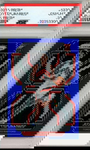 2021 PANINI PRIZM SCOTTIE BARNES #320 BLUE PRIZM PSA 10 GEM MT