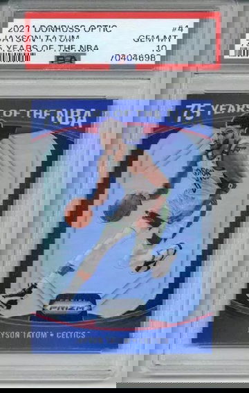 2021 PANINI DONRUSS OPTIC 75 YEARS OF THE NBA JAYSON TATUM CELTICS PSA 10