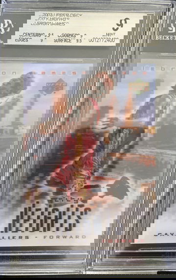 2003 ROOKIE Lebron James City Heights UD redemption BGS 9