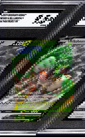 2020 Pokemon Promo #SWSH014 Rillaboom V Galar Partners Tin SGC 9.5