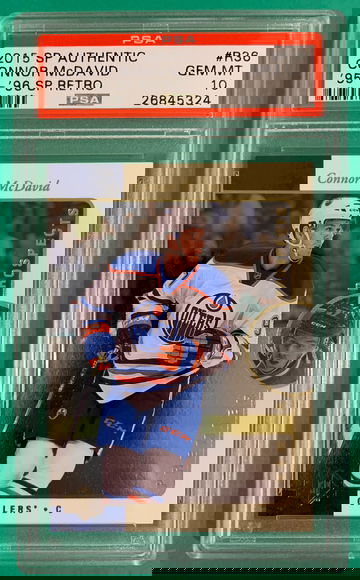 CONNOR MCDAVID PSA 10 2015 UD SP AUTHENTIC 95-96 RETRO ROOKIE CARD ... LOW POP