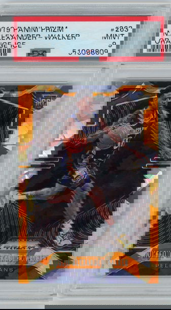 2019-20 Prizm #263 Nickeil Alexander Walker Orange Ice Prizm RC PSA 9 Mint