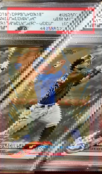 2018 Topps Update Ronald Acuna Gold RC #1806/2018 PSA 10