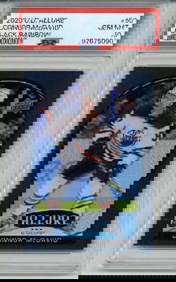 2020 UPPER DECK ALLURE BLACK RAINBOW #50 CONNOR MCDAVID OILERS PSA 10 LOW POP