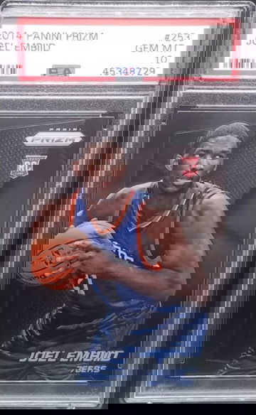 Joel Embiid 2014-15 Panini Prizm RC Rookie Card # 253 PSA Gem Mint 10
