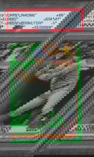 2019 Topps Chrome Green Pete Alonso #ed 20/99 "Jersey #" PSA 10