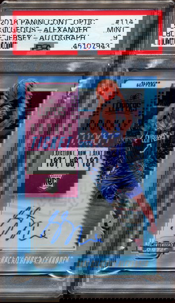 2018-19 Contenders Optic SHAI GILGEOUS ALEXANDER Silver Prizm Auto RC PSA 9