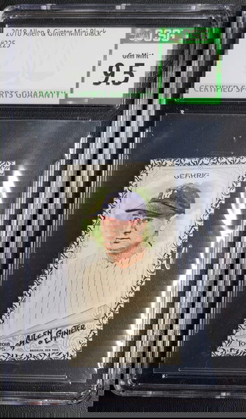 2018 Allen & Ginter Mini Black Border #225 Lou Gehrig(CSG Label Error Missing Name) CSG 9.5 GM MT