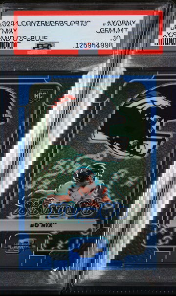 2024 Panini Contenders Optic X's and O's Blue Bo Nix #XOBNX /99 PSA 10