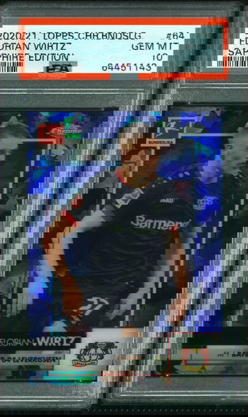 2020 Topps Chrome Bundesliga Sapphire Florian Wirtz PSA 10