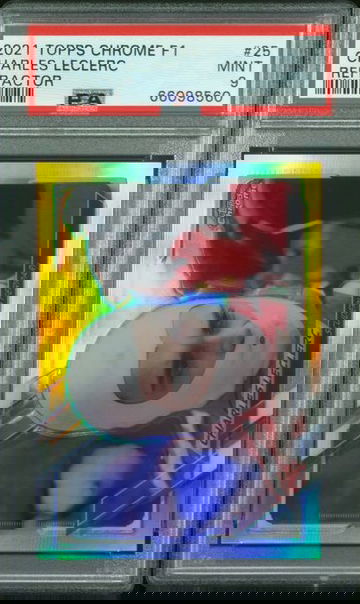 2021 TOPPS CHROME FORMULA 1 F1 CHARLES LECLERC REFRACTOR #25 PSA 9 MINT