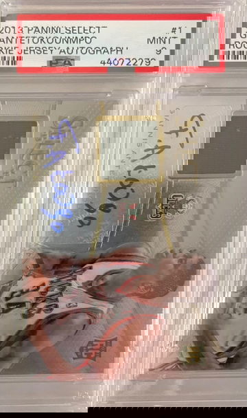 2013 Panini Select Giannis Antetokounmpo Rookie Jersey Auto PSA 9