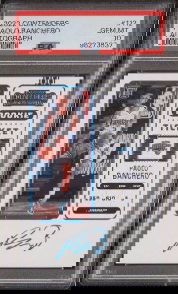 PAOLO BANCHERO 2022 Panini Contenders Rookie Ticket ON Card Auto #112 RC PSA 10