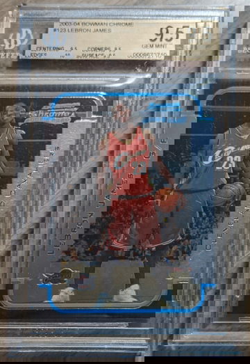 2003-04 Bowman Chrome LeBron James BGS 9.5 Gem Mint+ Rookie Card #123