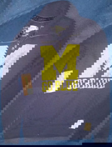 New w/ Tag University of Michigan Wolverines M Go Blue Sweatshirt Jacket Kids Size XS Extra Small 60% Cotton