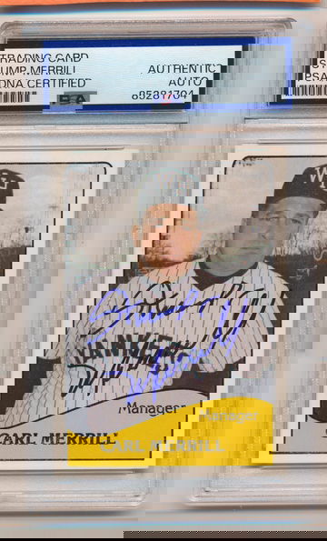 1979 TCMA #8 Stump Carl Merrill West Haven Yankees Signed Autograph PSA/DNA