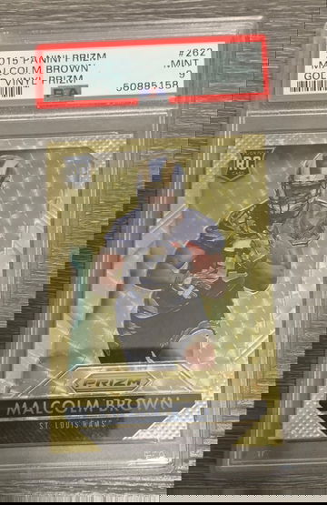 2015 Prizm Malcolm Brown Gold Vinyl  /5  PSA 9  pop 1 none higher 
