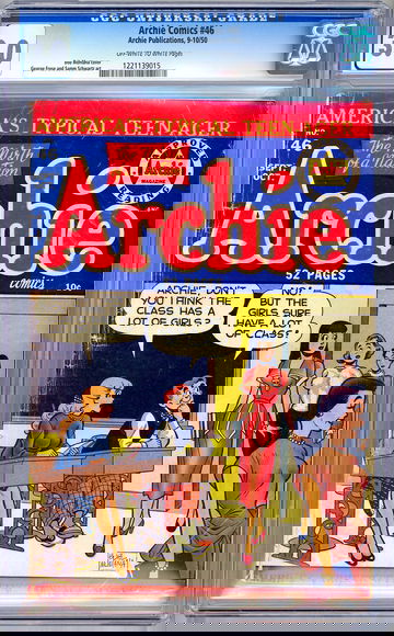 ARCHIE COMICS #46 CGC 3.0 RARE GOLDEN AGE CLASSIC RISQUE *HEADLIGHTS* COVER 1950