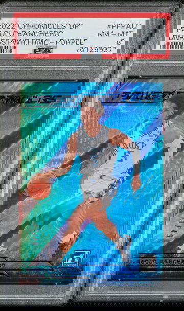 2022-23 Panini Chronicles DP PAOLO BANCHERO Power Formulas Purple /49 PSA 8 NM-MT Duke RC SP