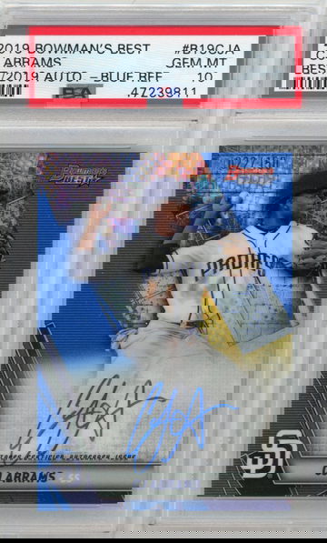 2019 Bowman's Best CJ Abrams BLUE Auto /150 PSA 10