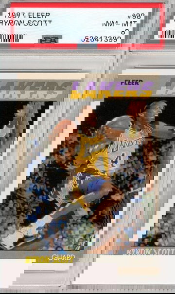 1987 FLEER BYRON SCOTT #98 LOS ANGELES LAKERS PSA 8 NM-MT