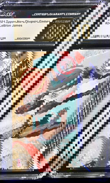 2024 TOPPS NOW OLYMPIC GAMES LEBRON JAMES #24 rare Gold Label Pristine CGC 10