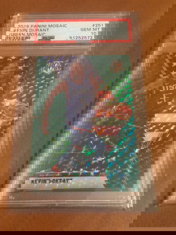 2019 Panini Mosaic Green Kevin Durant USA Psa 10