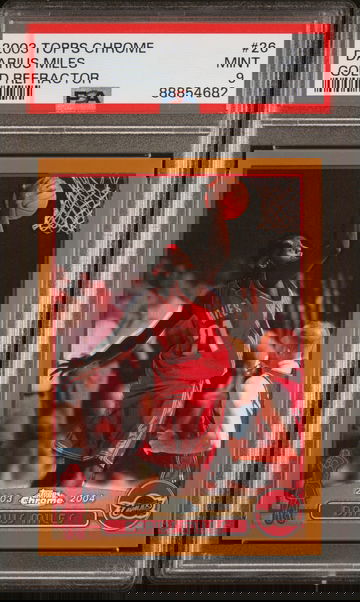 2003-04 TOPPS CHROME REFRACTORS GOLD #26 DARIUS MILES #ED /99 PSA 9