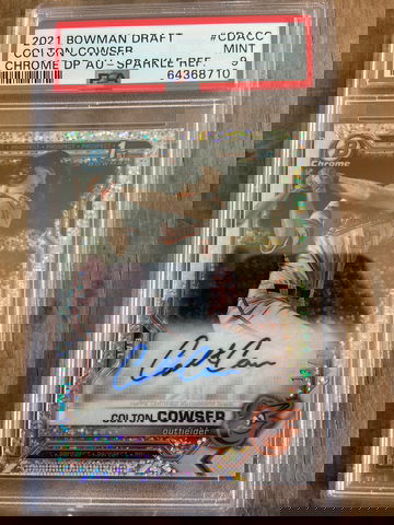 Colton Cowser 2021 Bowman Draft 1st Auto 13/71 PSA 9