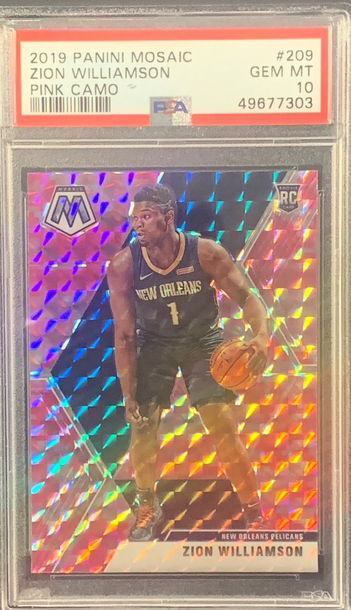 2019 Mosaic Pink Camo Zion Williamson PSA 10