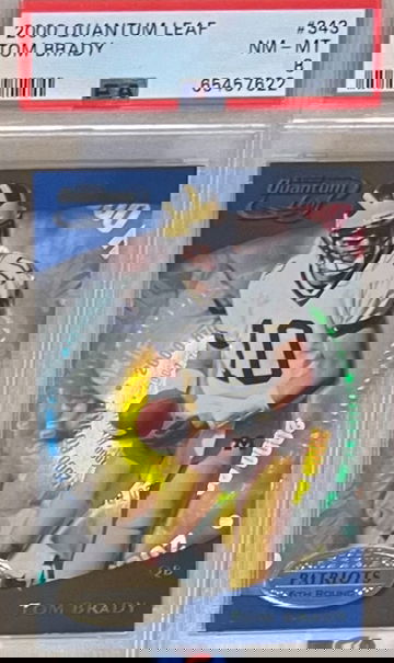 2000 Quantum Leaf #343 Tom Brady rookie card PSA 8