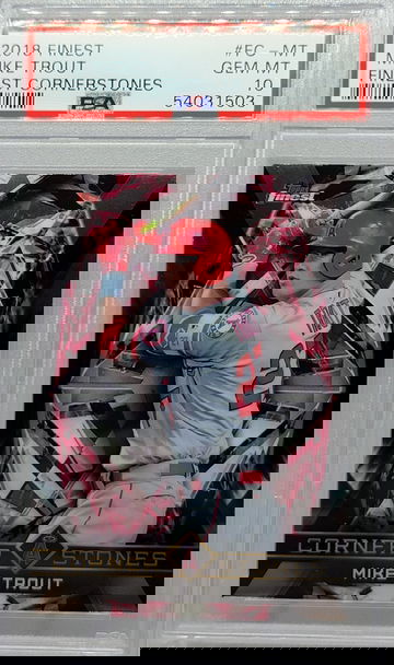 2018 FINEST #FC-MT MIKE TROUT FINEST CORNERSTONES PSA 10