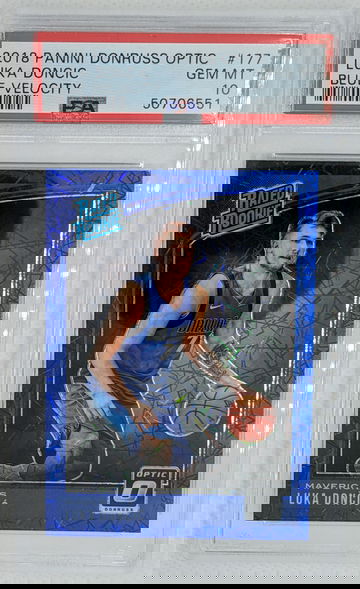 2018-19 Optic Luka Doncic Blue Velocity PSA 10 GEM MINT