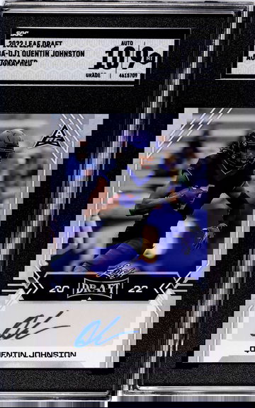 2022 Leaf Draft #BA-QJ1 Quentin Johnston Autographed Rookie Card TCU San Diego Chargers WR