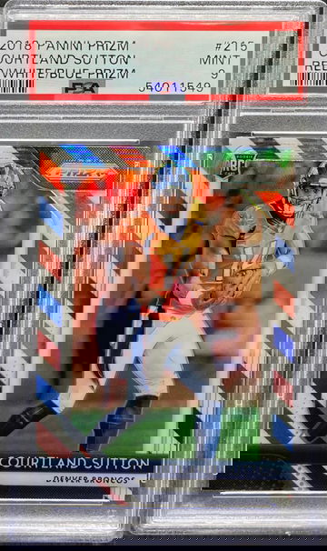 2018 Panini Prizm Courtland Sutton Red/White/Blue PSA 9