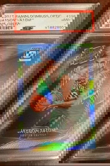 2017/18 Panini Donruss Optic Jayson Tatum Lime Rookie Green PSA 9 /175