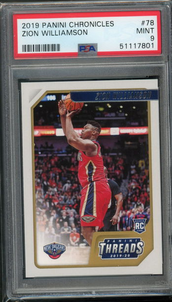 2019 Chronicles Threads Zion Williamson PSA 9 