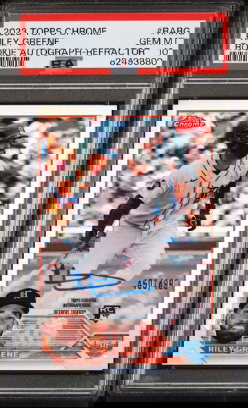 2023 Topps Chrome Riley Greene Refractor Auto /499 PSA 10 GEM MT #RARG RC Tigers