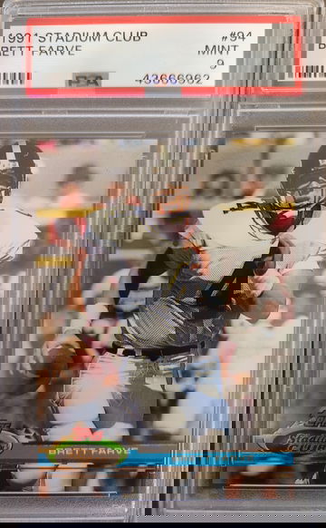 1991 Topps Stadium Club Brett Favre RC #94 PSA 9