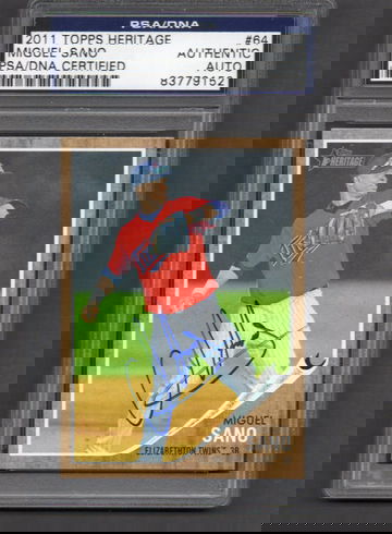 Miguel Sano Signed Autographed 2011 Topps Heritage Minors #64 RC PSA DNA COA