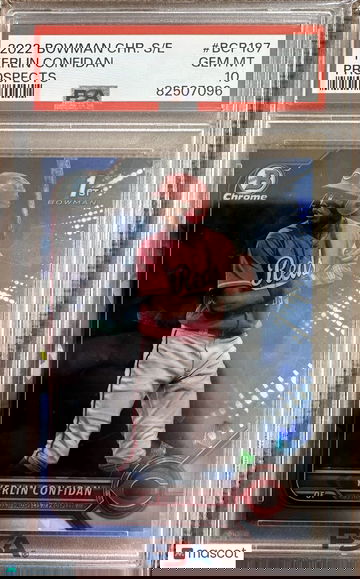 Yerlin Confidan 1st Bowman Prospect 2022 Bowman Chrome Sapphire #BCP-187 PSA 10