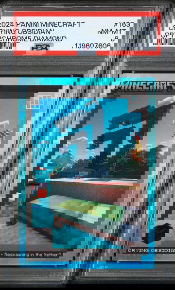 2024 Panini Minecraft Optichrome Diamond Crying Obsidian #163 /10 PSA 8